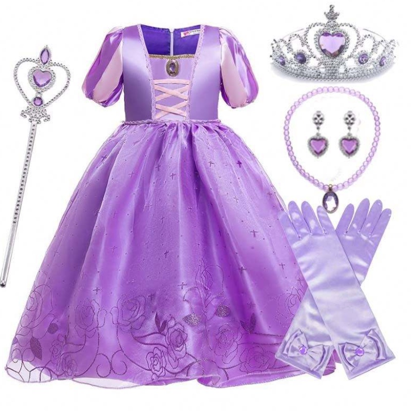 Trang phục lễ hội Giáng sinh Halloween Công chúa trẻ em Tulle Rapunzel Dress Children HCRS-017