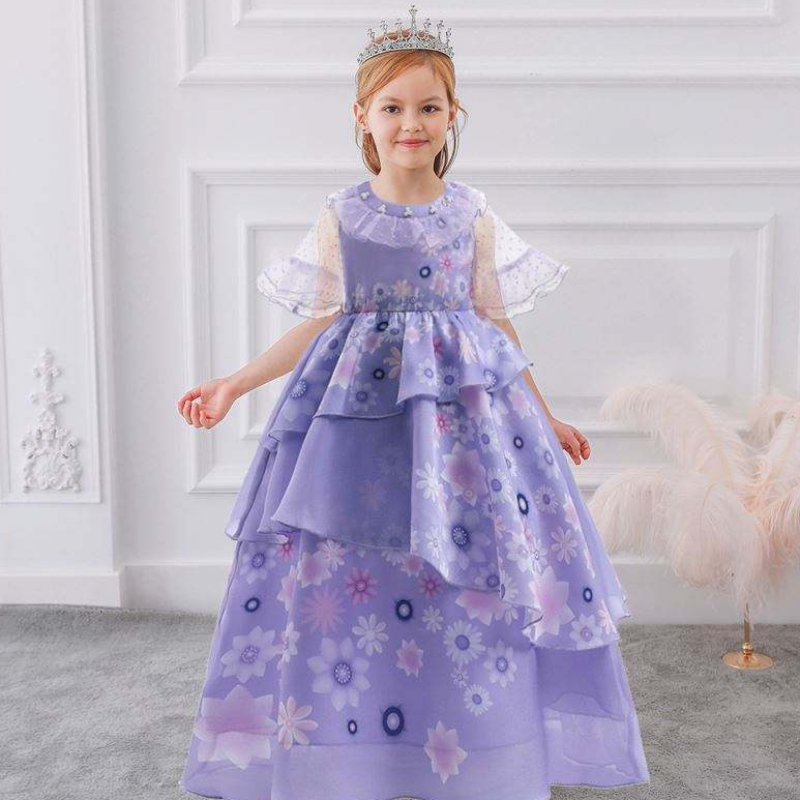Baige màu tím Isabella Mirabel encanto cosplay trang phục váynữ công chúa trang phục MFMW001