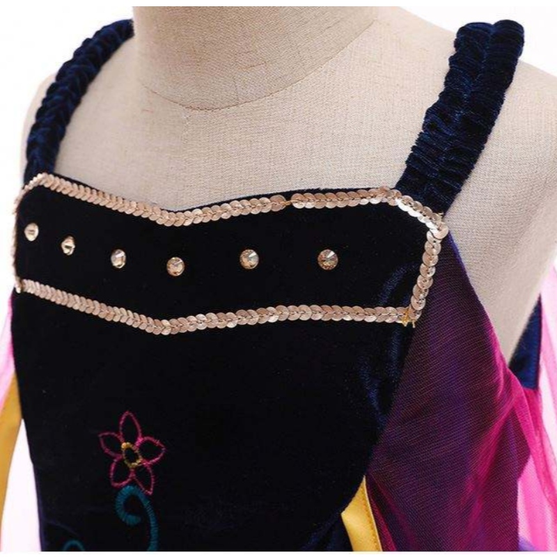 Công chúa bán buôn Anna Elsa Trang phục Long Dress Kids Christmas Party Cosplay Trang phục Trang phục Fancy For Girls L0695