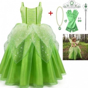 Baige Flower Girl Spot Cosplay Performance Trang phục hoạt hình Tinker Bell Fairy Tinkerbell Princess Dress với cánh