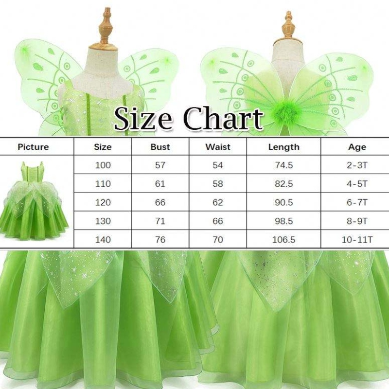 Baige Flower Girl Spot Cosplay Performance Trang phục hoạt hình Tinker Bell Fairy Tinkerbell Princess Dress với cánh
