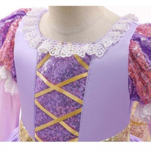 Baige Amazon Hot Bán trẻ em váy cosplay trang phục Halloween Sophia Rapunzel Dress Princess Long Party Dress