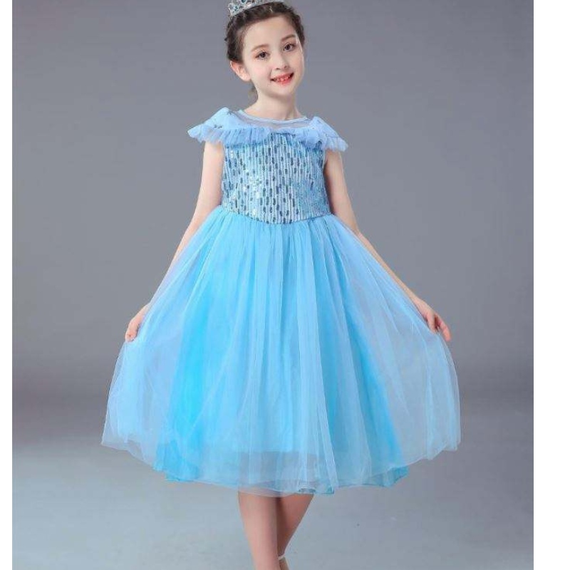 Bán buôn trẻ em mới quần áo Elsa Princess Dress Trang phục trẻ em Váy