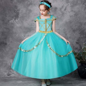 Bánnóng Girls Công chúa trang phục Jasmine Cosplay Summer Party Wear Girl Dresses