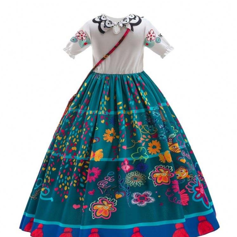 Thời trang mới trẻ em encanto trang phục phim Halloween Mirabel cosplay dài trang phục barbie quần áo thời trang