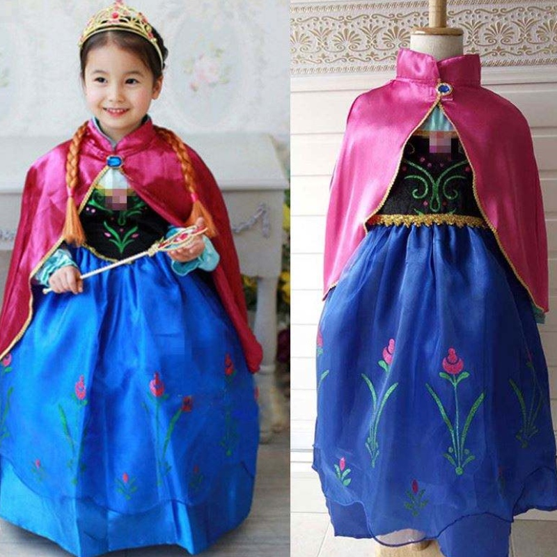 Girls Elsa Anna Dress Phim hoạt hình cosplay Nữ hoàng Snow Princess váy Elsa trẻ em quần áo quần áo cho bé gái