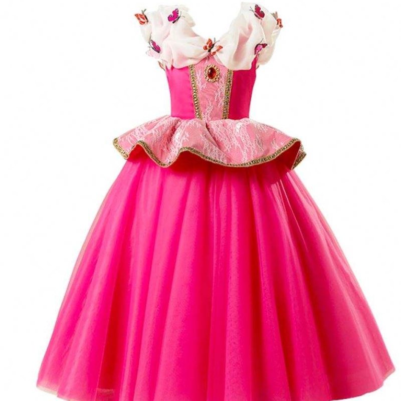 Cô gái Fancy Deluxe Người đẹpngủ Halloween Công chúa Party Party Aurora Dress Up Trẻ em Red Layered Christmas Ball áo choàng