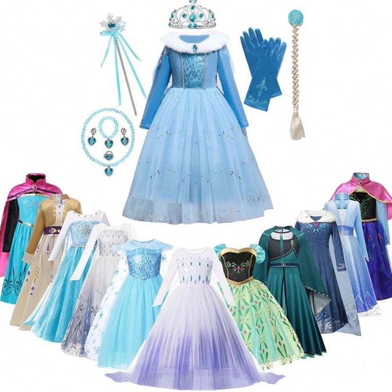 Anna Elsa Công chúa trang phục cho trẻ em Halloween Giáng sinh Cosplay Nữ hoàng Nữ hoàng Fancy Dresses Girls Snowflake Prom áo choàng