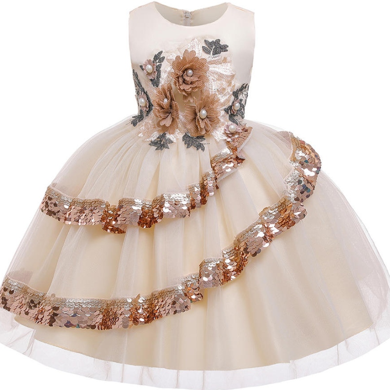 2022 Summer Baby Dress Dress Elegant Girls Kids Dresses Trẻ em Quần áo hoa công chúa trang phục tiệc cưới