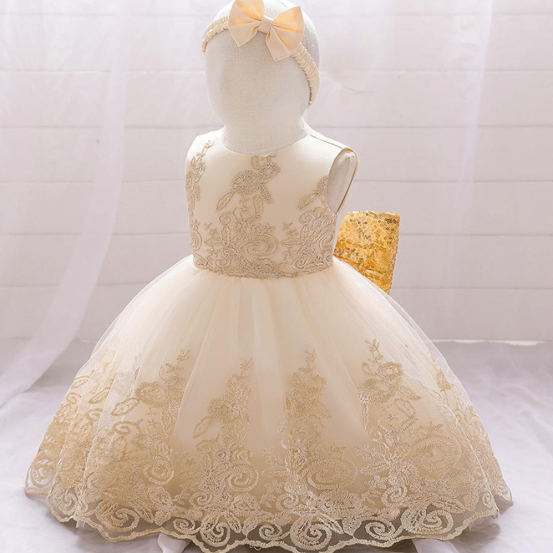 Summer sequin Big Bow Baby Dress Váy thứnhất Bữa tiệc sinhnhật lần đầu tiên Váy cưới cho Girl Princess Váy dạ hội quần áo trẻ em