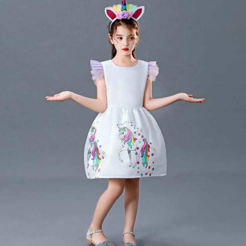 Baige mớinhất thời trang trẻ em sinhnhật váy tiệc cô gái công chúa kỳ lânnữ