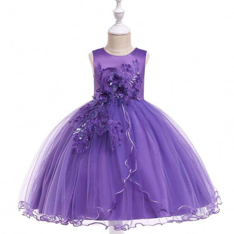 Baige Kids Trang phục Trắngnữ cô gái ăn mặc thêu tiệc mặc váy dạ hội cho các cô gái L5060