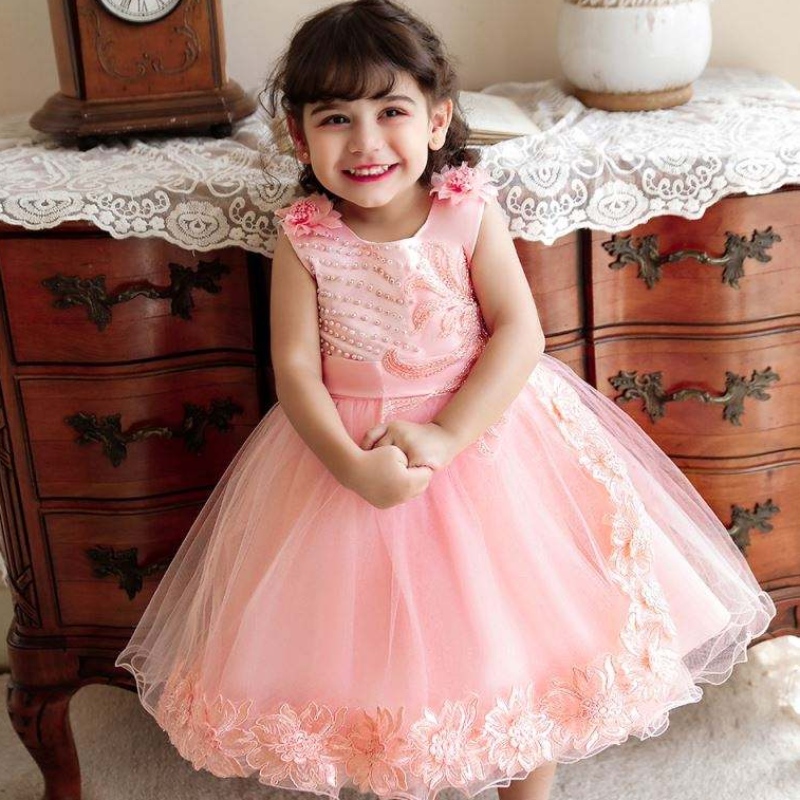 Baige váy cô gái mớinhất quần áo trẻ sơ sinh váy hoa cho cô gái ăn mặc buổi tốin2111