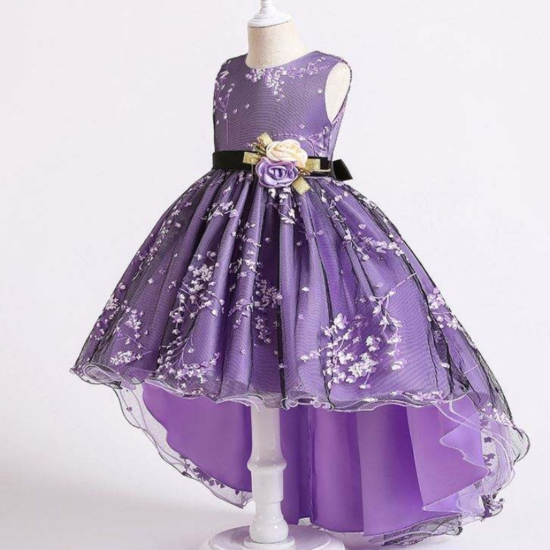 Baige Children Dress Girls Bow Wedding áo choàng theo dõi bữa tiệc phương Tây mặc trang phục công chúa chính thức