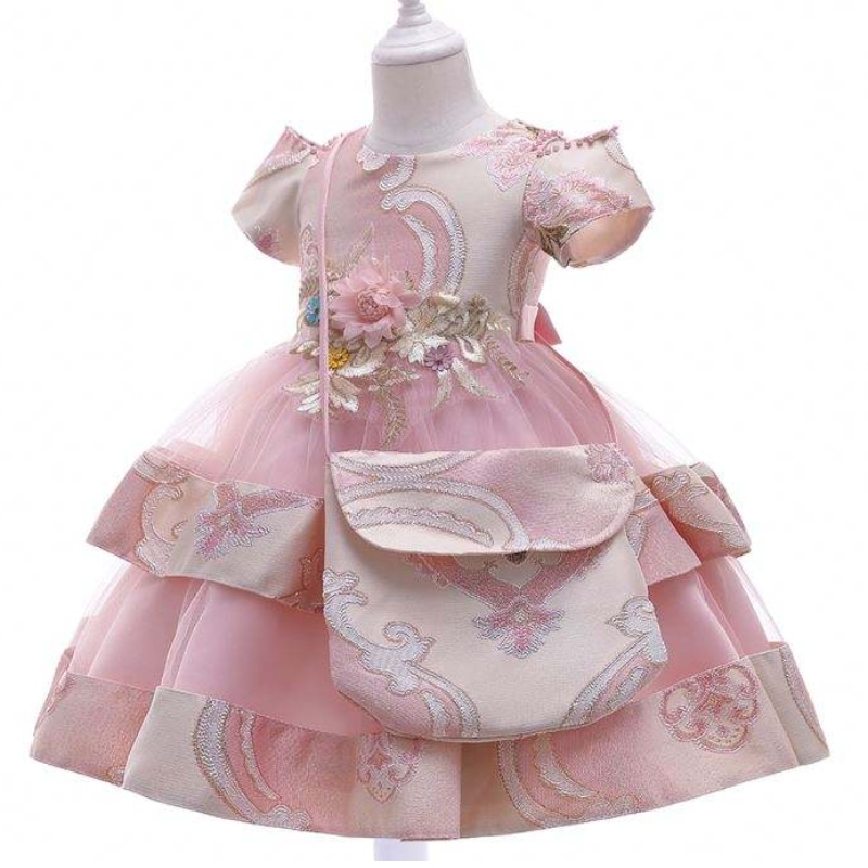 Baige Amazon Hot Sale sự kiện đám cưới mới Sự kiện FROCK BIRTHDION BIRTHE Party Dress Kids Trẻ 3-8 tuổi cô gái cũ Trang phục Fancy L5212