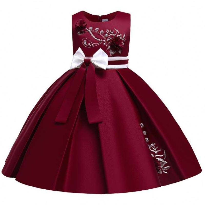 Baige Satin Mẫu 4năm trẻ em Bóng Ball Trẻ em Váy tiệc tùng L5285