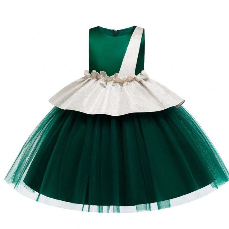 Váy màu xanh lá cây màu xanh lá cây cho trẻ em váy hoa