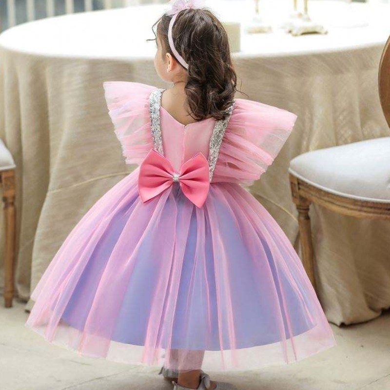 Baige Summer Puffy Flower Váy sinhnhật Full Moon Kids Wedding Tutu Party Dress L2065XZ