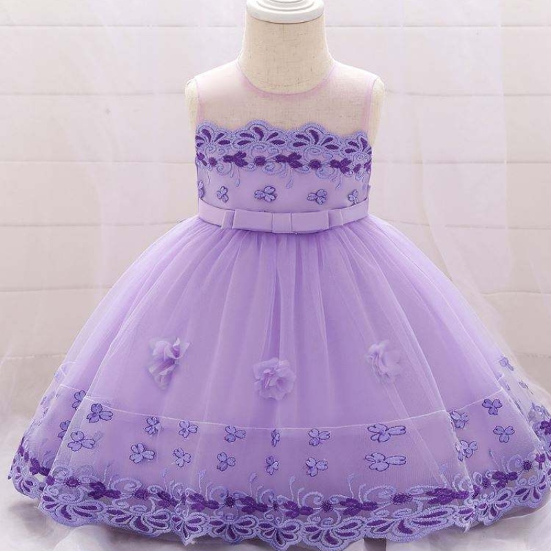 Baige không tay bé sơ sinh bé gái sinhnhật Ball Ball Flower Girl Party Dress L1922XZ