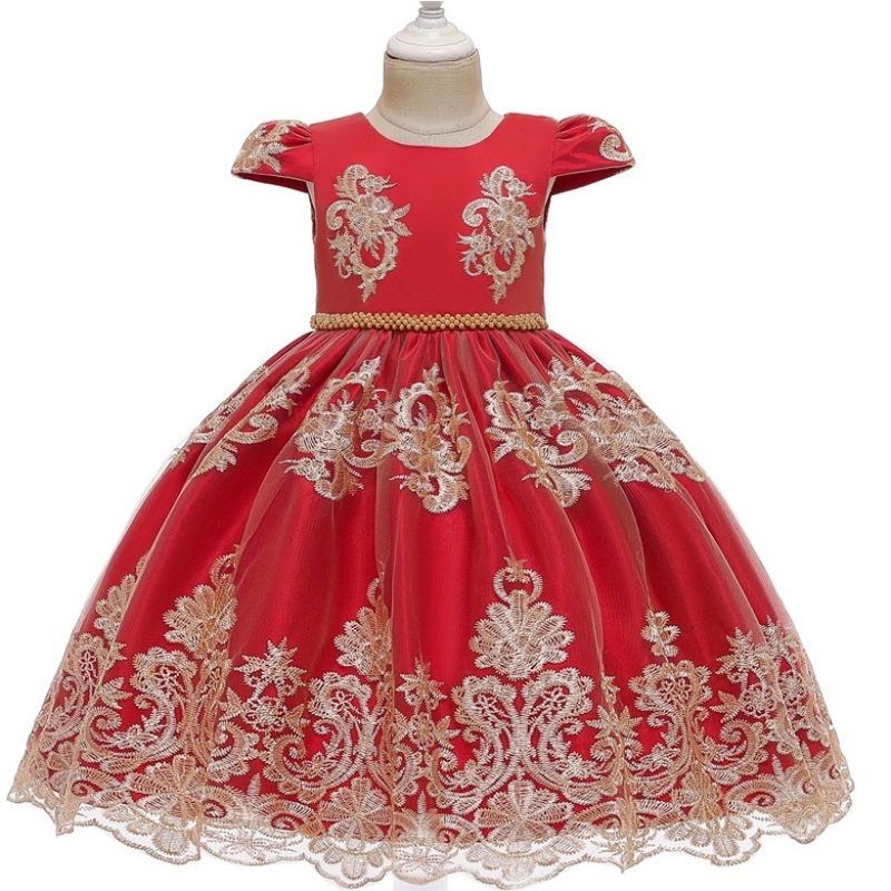 Amazon Hot Sale Baby Princess Dress Vàng Váy ren cho em bé 1-3 tuổi