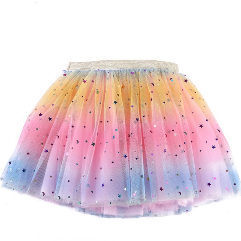 Váy có hiệu suất lưới Váy Tulle Rainbow Tutu cho các cô gáinhỏ