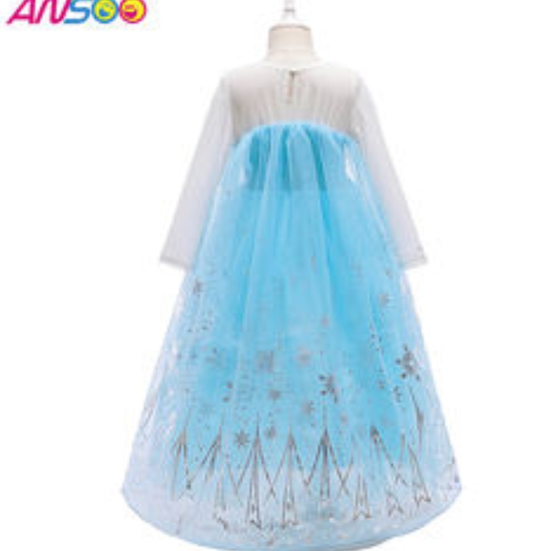Ansoo 2022 Girls Elsa Princess Dress Trang phục cho bữa tiệc sinhnhật ăn mặc trang phục cosplay Halloween ưa thích