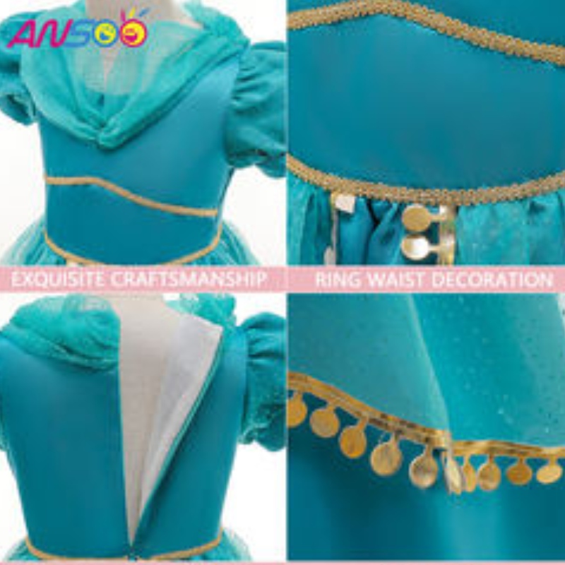 Ansoo Fancy Kids váy mới đến hiệu suất ren cô gáingôi sao mẫu đáng yêu trẻ em sinhnhật đầu tiên là trang phục công chúa Ba Tư