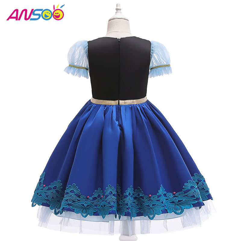 Ansoo Kids Girls Princess Queen Elsa Anna Halloween Cosplay Cosplay Trang phục Fancy Dress váy