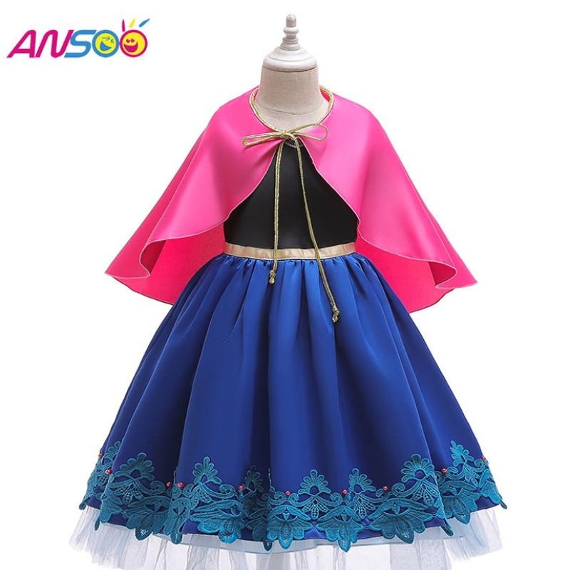 Ansoo Kids Girls Princess Queen Elsa Anna Halloween Cosplay Cosplay Trang phục Fancy Dress váy