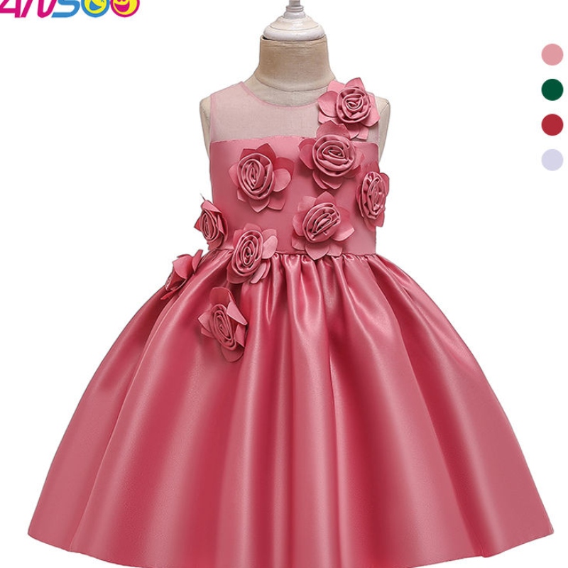 Ansoo Girls Dress Christmas Christmas Elegant Princess Dress Váy cho các cô gái Áo choàng tiệc cưới 2-12năm