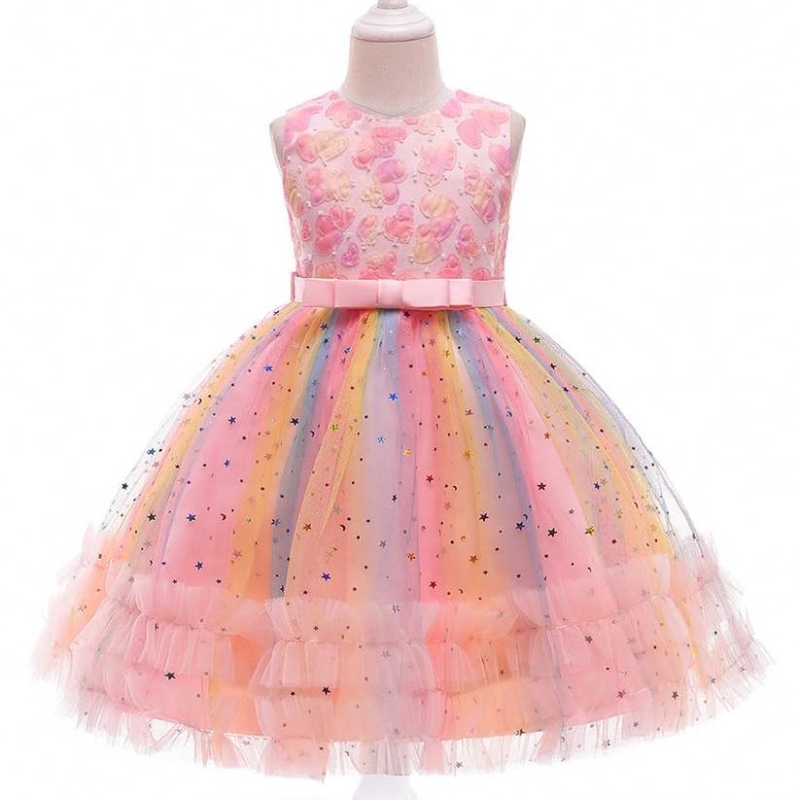 Baige mới đến sequins bánh trẻ em ăn mặc 3-10năm áo choàng tiệc trẻ em gái \\\\ \'