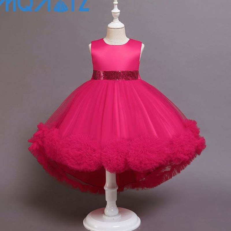 Baige Hot Sale Girl Princess Party Dress frock Kids Party dài áo choàng hoa cô gái