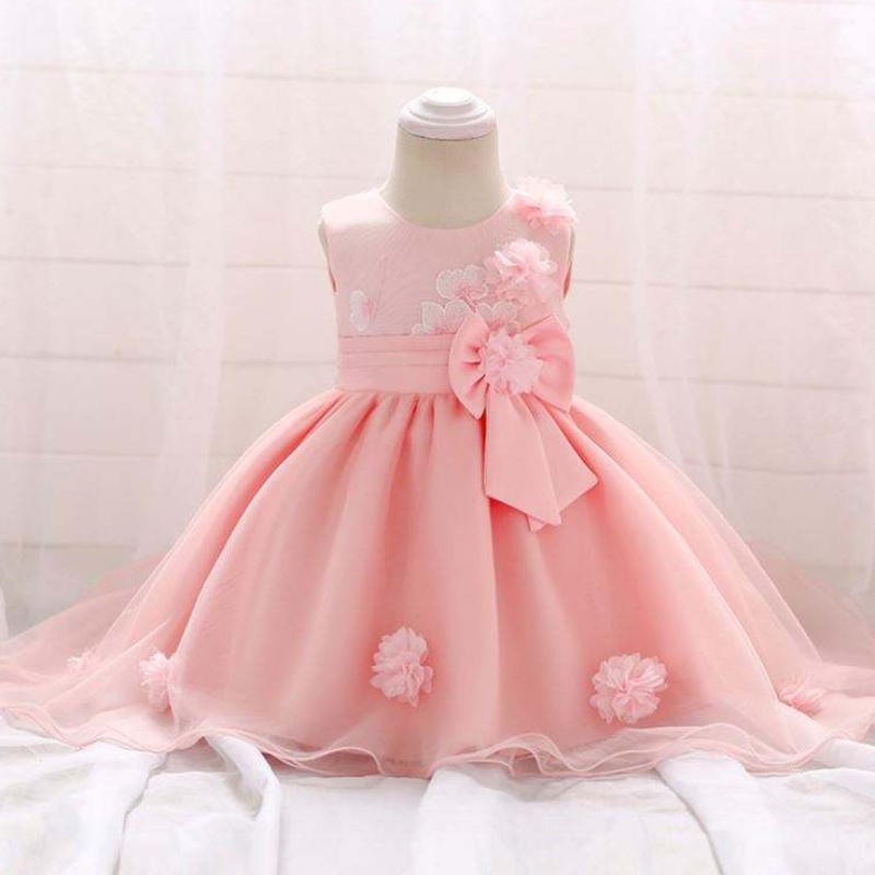 Thiết kế mớinhất cô gái đáng yêu hoa bé gái màu hồng trẻ em bữa tiệc một mảnh váy cưới trẻ em phương Tây