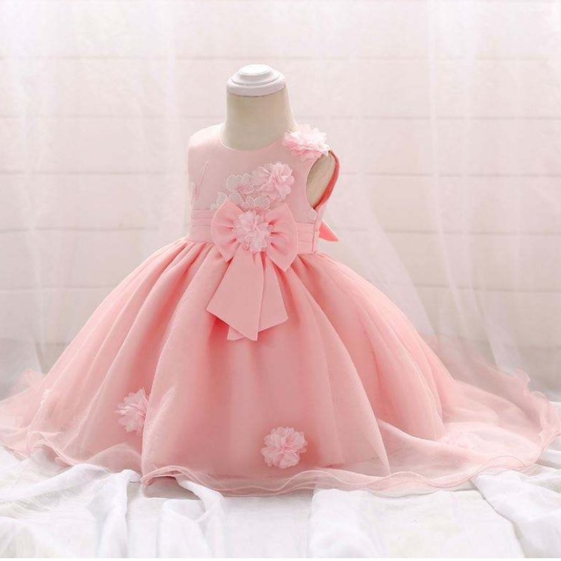 Thiết kế mớinhất cô gái đáng yêu hoa bé gái màu hồng trẻ em bữa tiệc một mảnh váy cưới trẻ em phương Tây