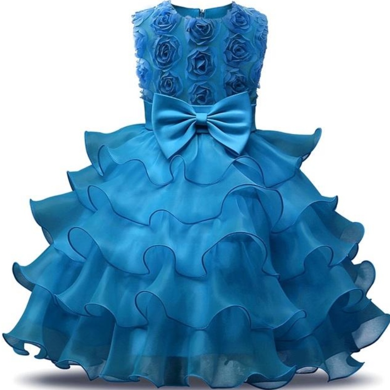 Girls First Merry Christmas Princess Dress Red rennăm mới Trang phục tiệc tùng cho trẻ em hoa cưới hoa và áo choàng sinhnhật