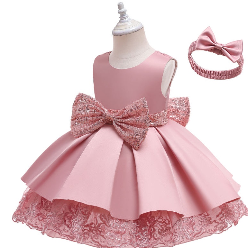 Quần áo trẻ em mặc váy cưới cho cô gái váy buổi tối trang phục công chúa ren phù dâu váy không tay