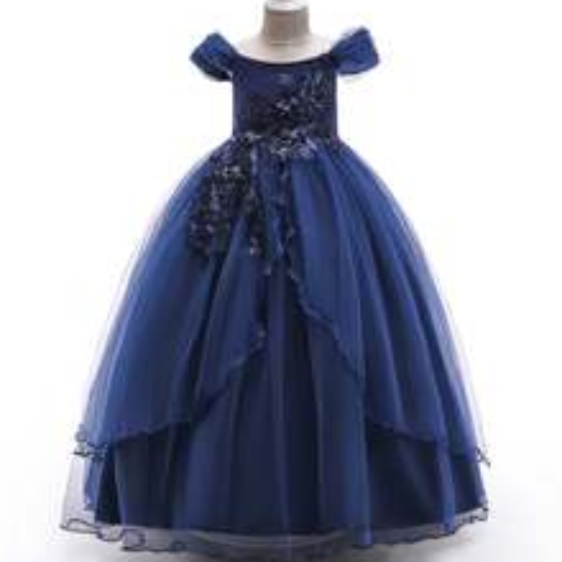 Baige thời trang mới thời trang em bé quần áo cưới dài trẻ em trẻ em mặc quần áo ưa thích quần áo ưa thích