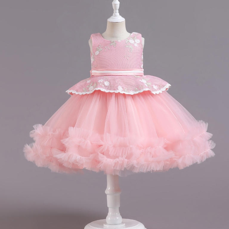 Cô gái hoa tiệc cưới váy dài trang phục cho trẻ em thanh lịch ren ren