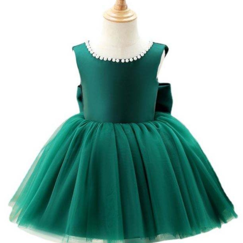 Baige Green Backless Girl Party Dress Kids Trẻ đầu tiênn Áo choàng công chúa đám cưới áo choàng DZ007