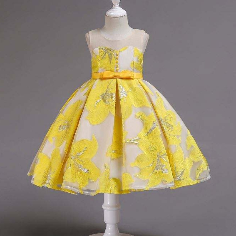 Váy dạ hội buổi tối của cô gái mùa hè Váy cưới công chúa 2200 Váy dự tiệc sang trọng cho trẻ em không tay