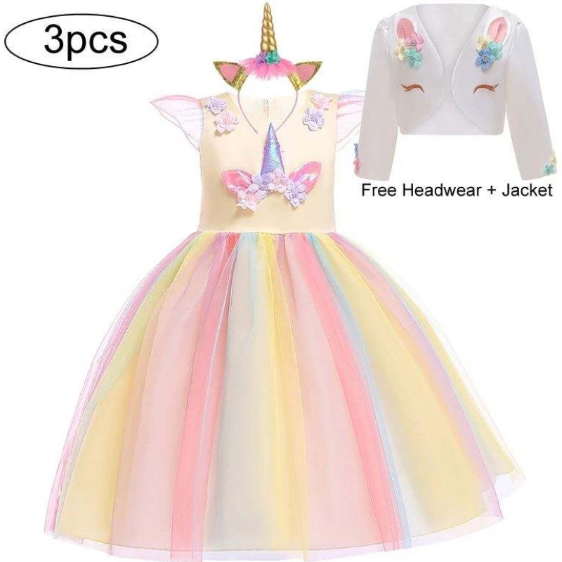 Baige Wholesale Easter Girl Unicorn Halloween Trang phục Giáng sinh Prom Event Wedding Princess Dress DJS003