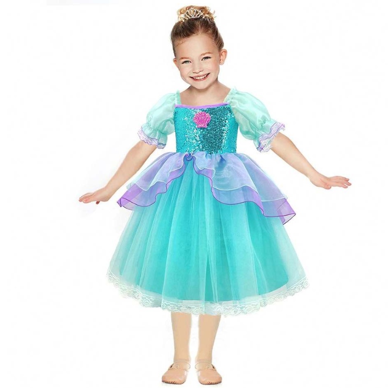 Baigelittle Mermaid Ariel Princess Dress Trang phục Halloween Trang phục bữa tiệc Cô gái Cosplay Kids Ball áo choàng