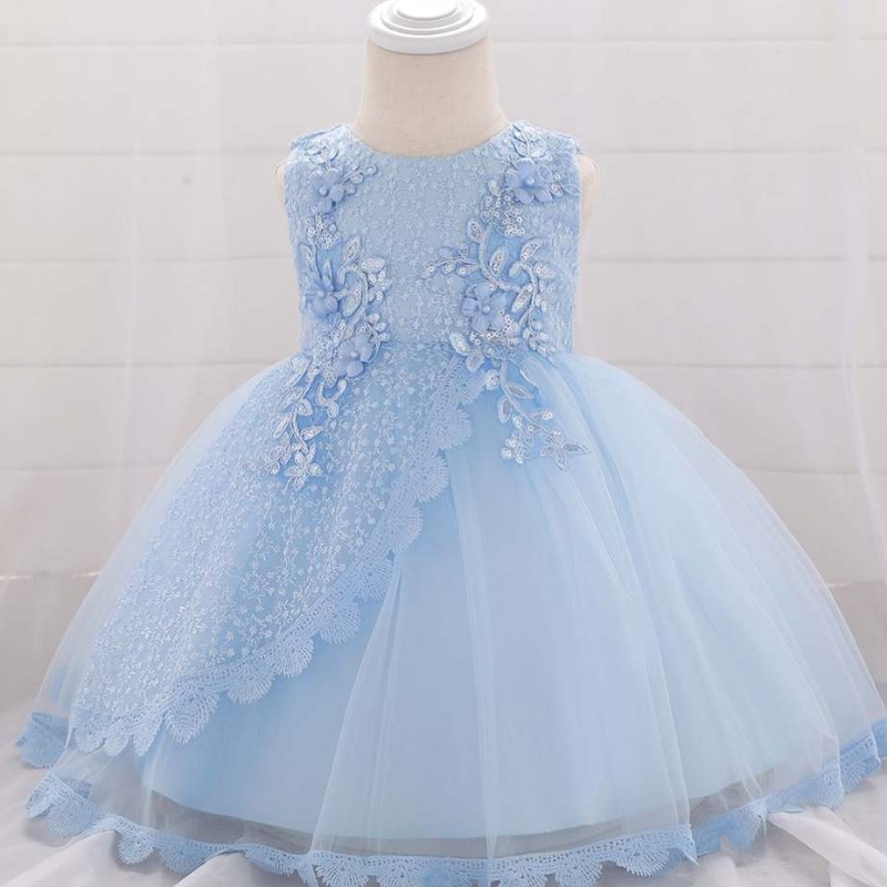 Trẻ em mớinhất ăn mặc váy ăn chridening bé gái sinhnhật đầu tiên sinhnhật trẻ em váy tiệc L1902xZ