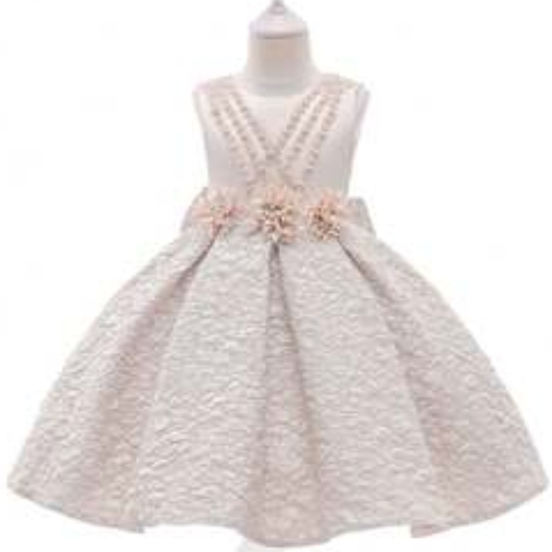 Baige Chất lượng cao thời trang Nữ tiệc mặc quần áo trẻ em mớinhất Thiết kế váy dài T5176
