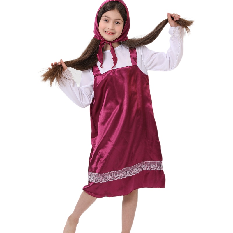 Masha và gấu cosplay party sân khấu trang phục trẻ em trang phục masha trang phục cho cô gái