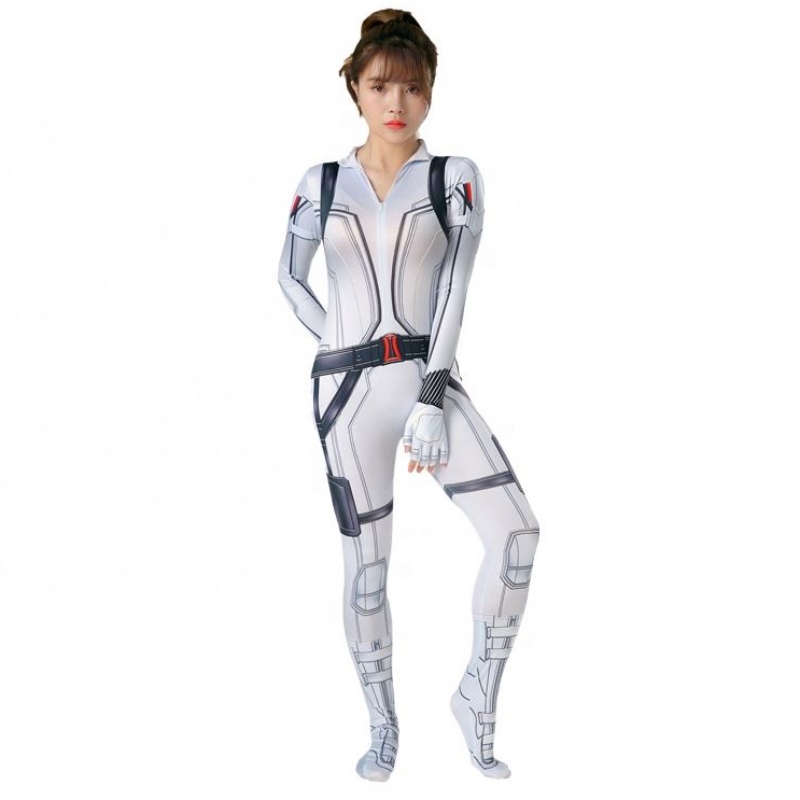 Phim bán buôn Đen&WHITE Halloween Cosplay Full Body Catsuit cho phụnữ Trang phục góa phụ đen