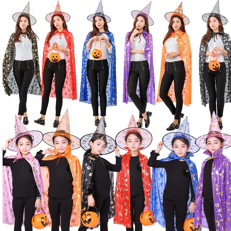 Trang phục Halloween Phù thủy phù thủy áo choàng áo choàng áo choàng cho trẻ em đạo cụ halloween phụnữ đặt bữa tiệc sinhnhật cosplay