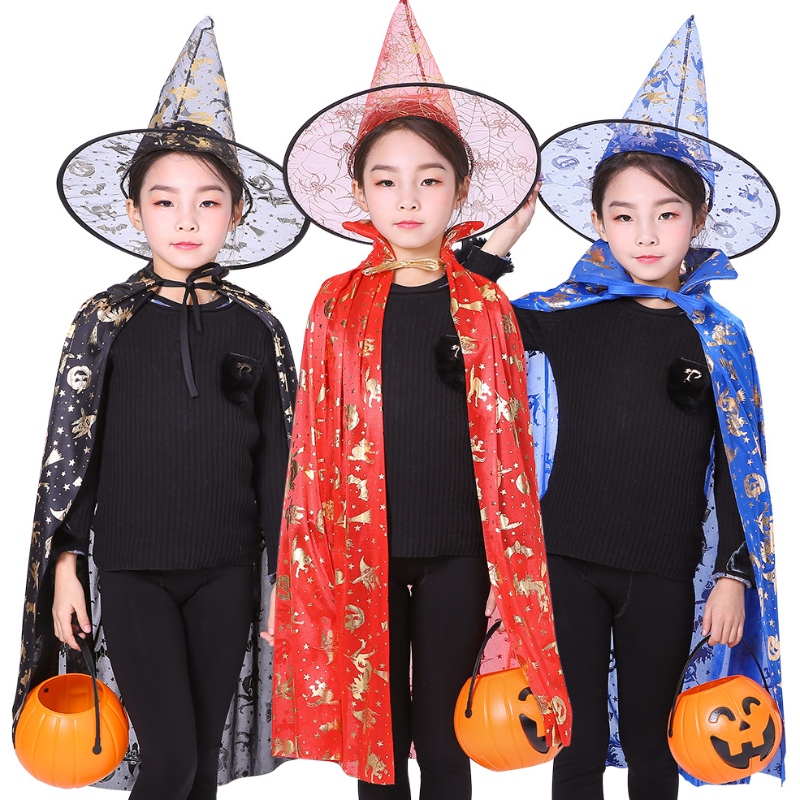 Trang phục Halloween Phù thủy phù thủy áo choàng áo choàng áo choàng cho trẻ em đạo cụ halloween phụnữ đặt bữa tiệc sinhnhật cosplay