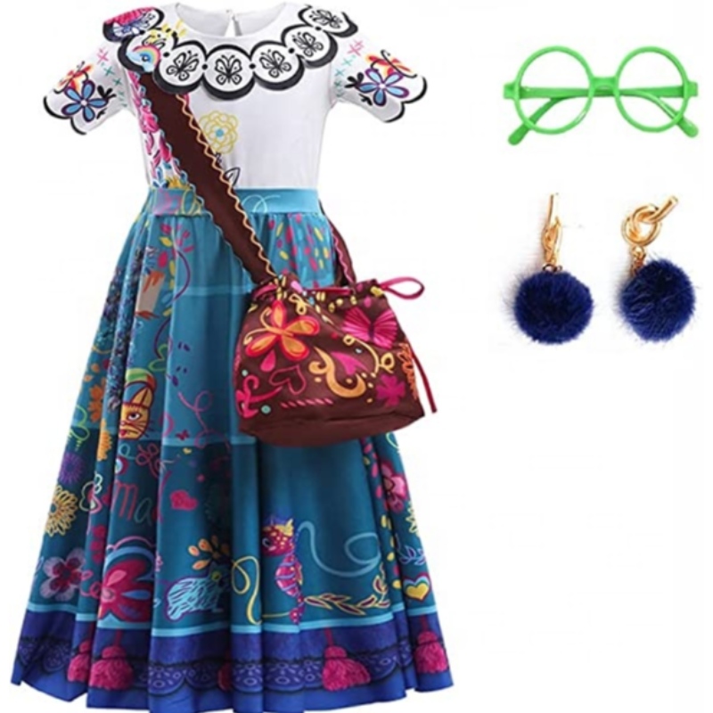 Baige Mirabel cosplay trang phục trẻ em trẻ em thích trang phục công chúa Halloween lễ hội encanto madrigal váy