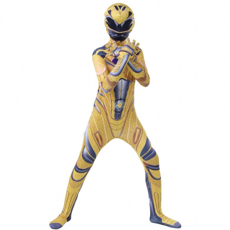 Nhiều màu 3D in Halloween Party Anime Superhero Cosplay Power Ranger Jumpsuit cho trẻ em